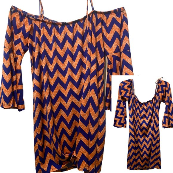 Joyce Gator orange blue UF dress sz L - Picture 1 of 9